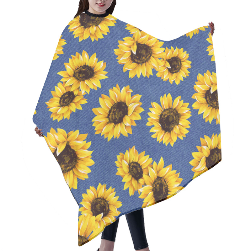 Personality  Sunflower Pattern Hair Cutting Cape