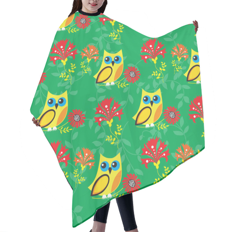 Personality  Seamless Owls Pattern Hair Cutting Cape