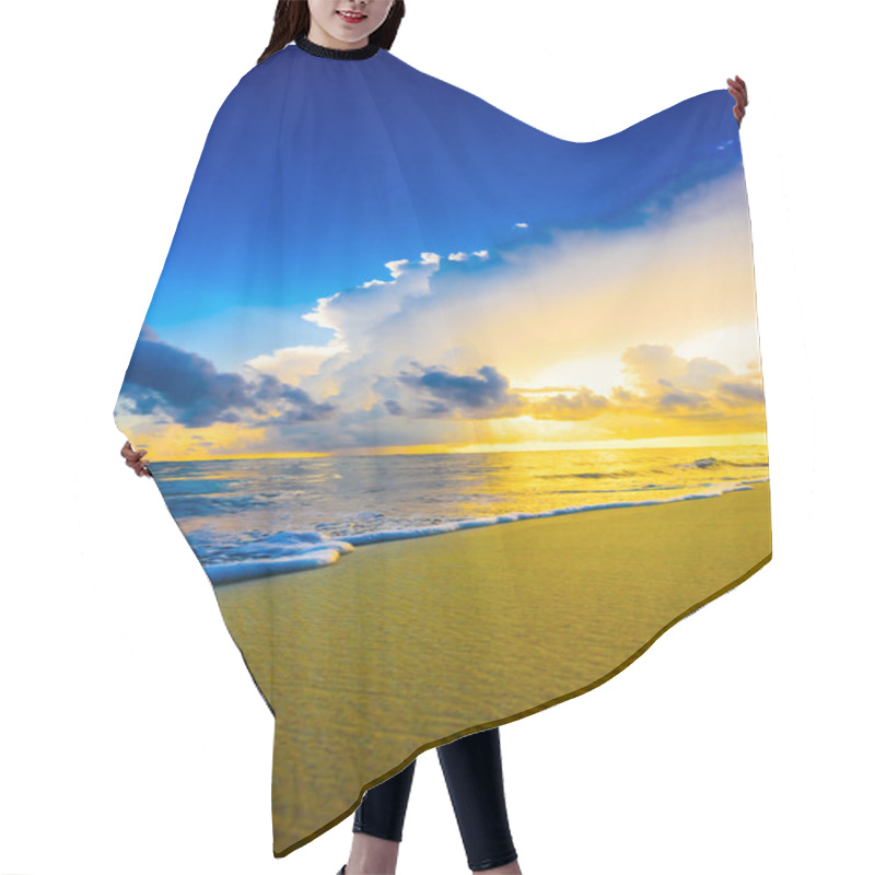 Personality  Dawn Sun Tranquil Calm Sea Hair Cutting Cape