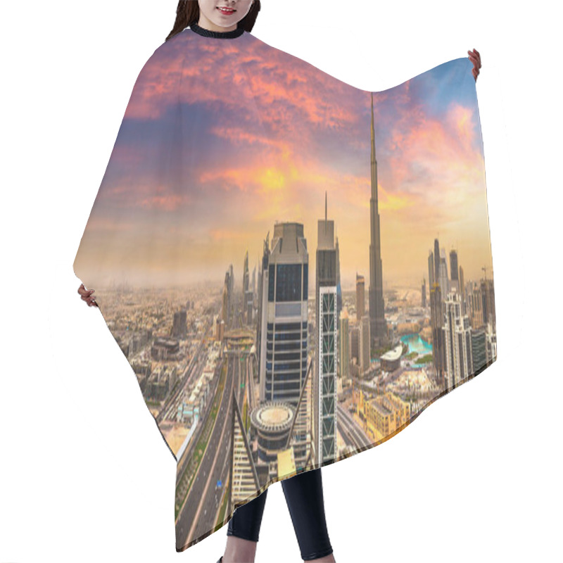 Personality  Panorama Of Downtown Dubai In A Summer Day, United Arab Emirates Hair Cutting Cape