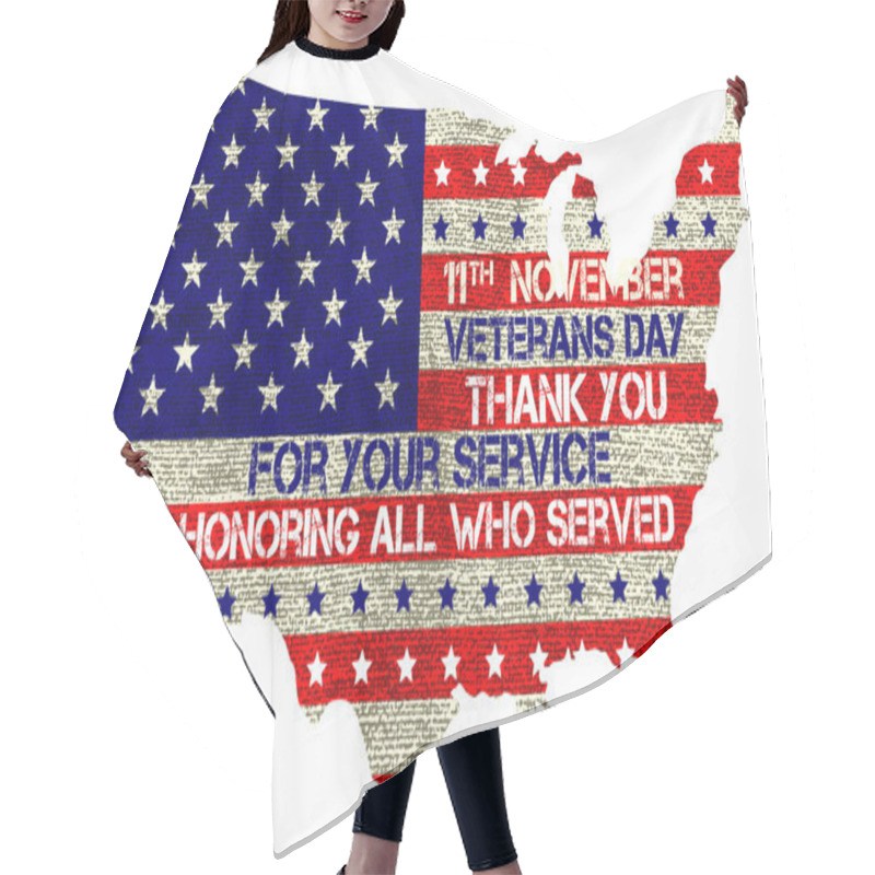 Personality  Veterans Day Sign Hair Cutting Cape