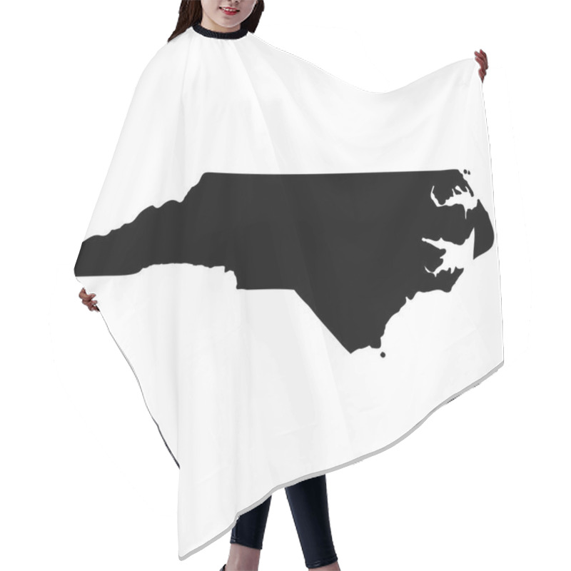 Personality  Map Of The U.S. State Of North Carolina On A White Background Hair Cutting Cape