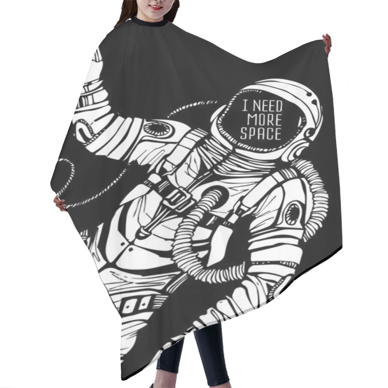 Personality  Space Concept With Astronaut  Hair Cutting Cape