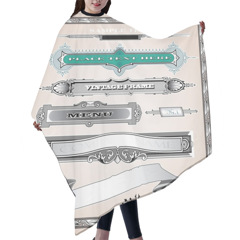 Personality  Detailed Design Elements Set Hair Cutting Cape