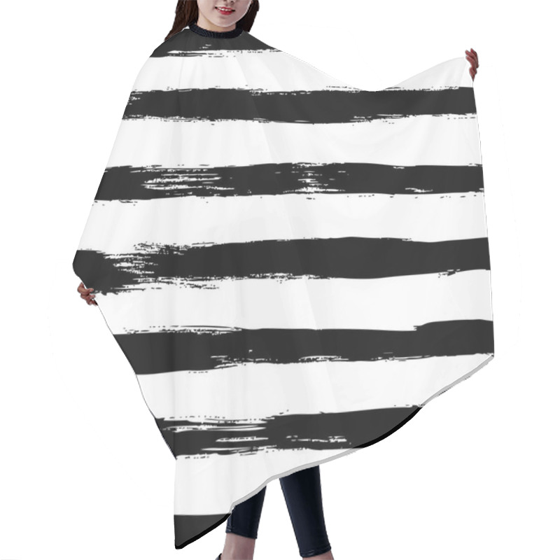 Personality  Black Horizontal Hand Drawn Stripes Hair Cutting Cape