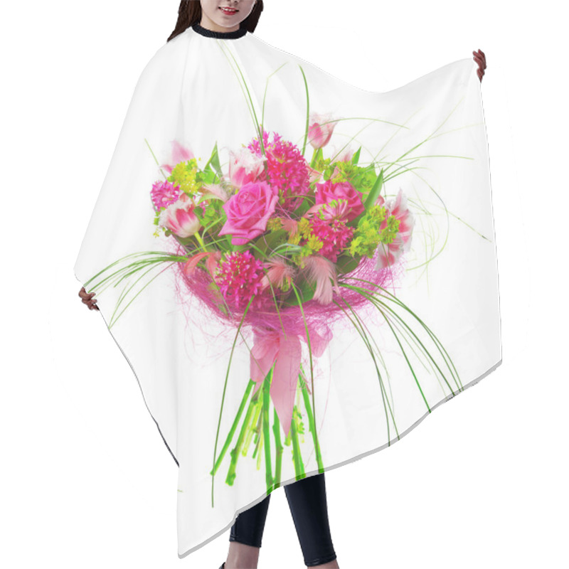 Personality  Bouquet Of Tulips And Roses Hair Cutting Cape