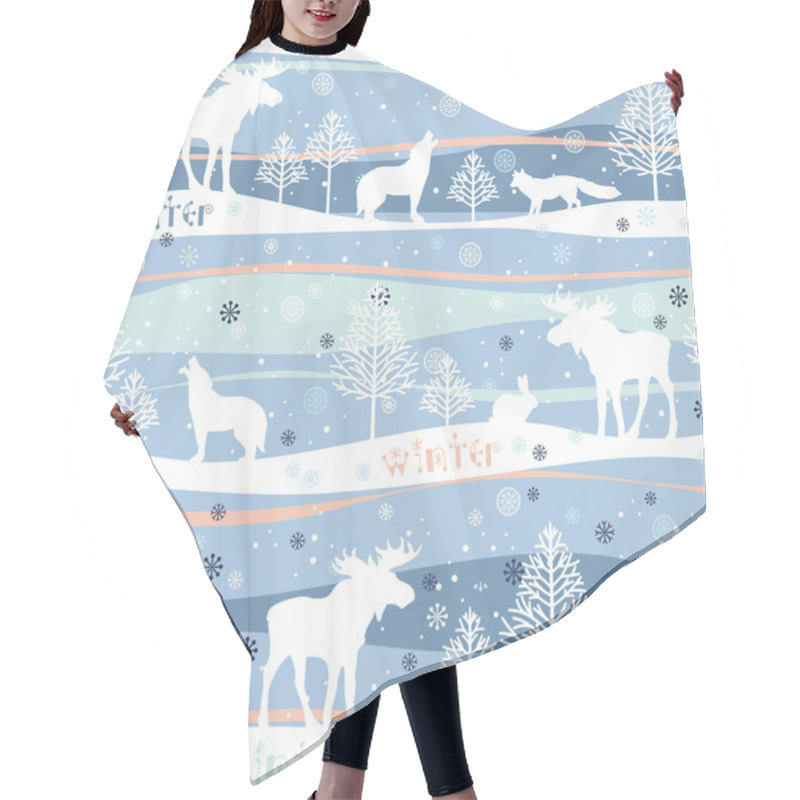 Personality  Winter Forest Pattern Hair Cutting Cape