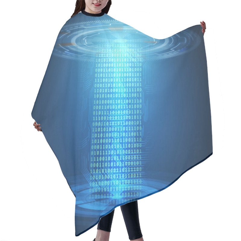 Personality  Abstract Blue Teleport. Technology, Innovation, Future Concept.  Hair Cutting Cape