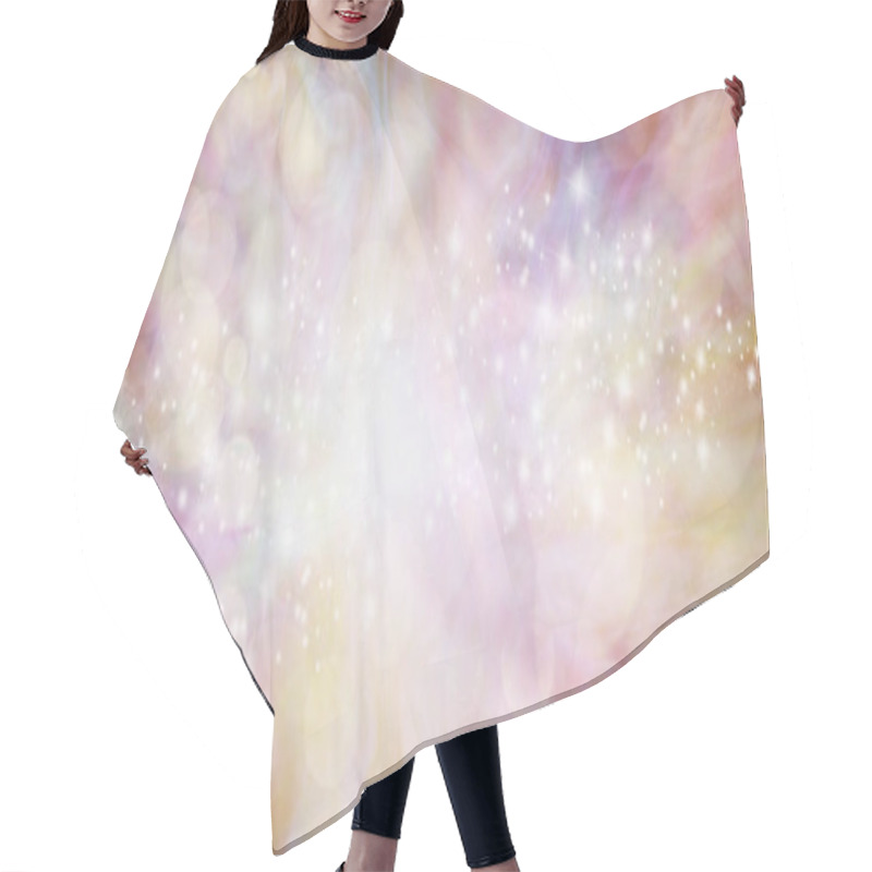 Personality  Special Occasion Bokeh Sparkle Background - Random Sparkles, White Light Bokeh Effect On A Multicoloured Flesh Peach Purple Background With Copy Space Hair Cutting Cape