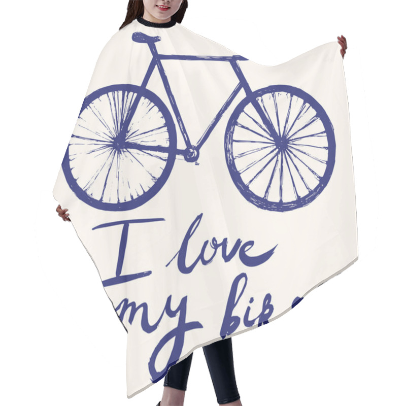 Personality  I Love My Bike With Bicycle Hair Cutting Cape