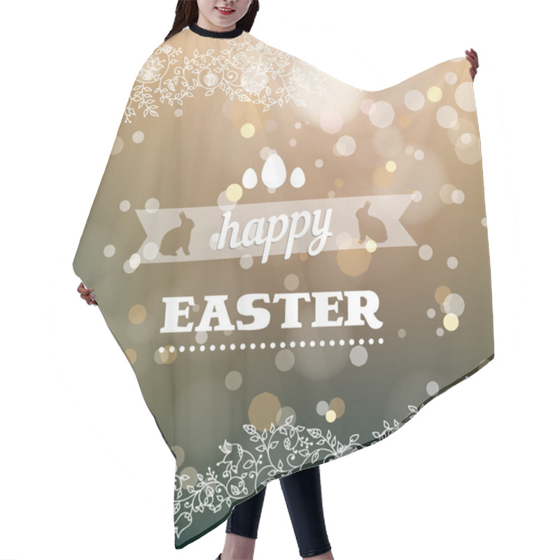 Personality  Happy Easter Card In Vector Hair Cutting Cape