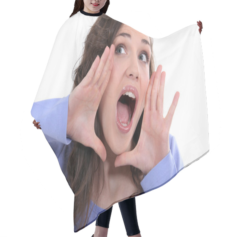 Personality  Woman Shouting Hair Cutting Cape