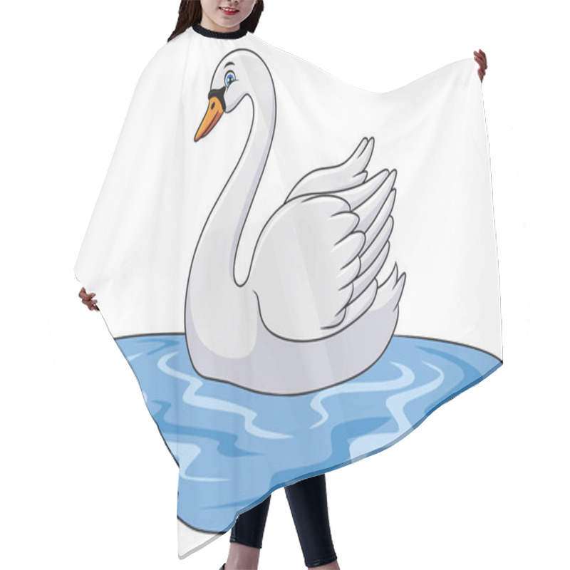 Personality  Cute Swan Cartoon Bird Vector Illustration Hair Cutting Cape