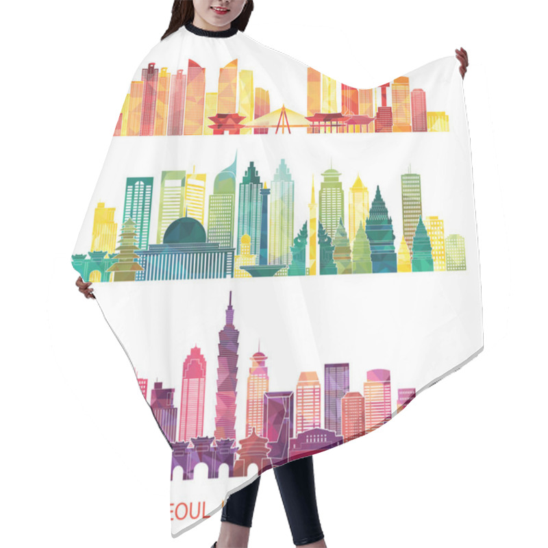 Personality  Skyline Detailed Silhouette Set Hair Cutting Cape