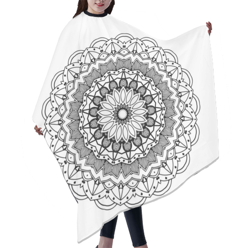 Personality  Set Bundle Black And White Mandala Vector Element Hair Cutting Cape