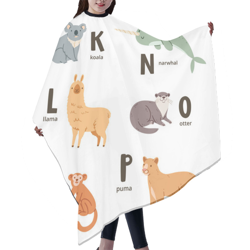 Personality  Animal Alphabet Letters K To P Hair Cutting Cape