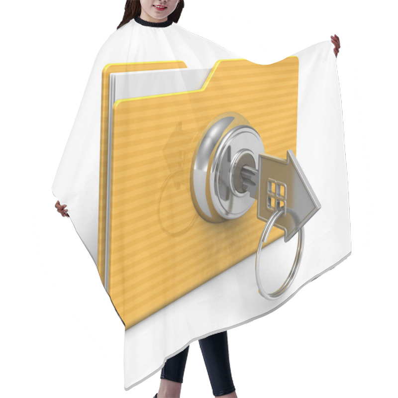 Personality  Security Concept: Locked Folder Hair Cutting Cape