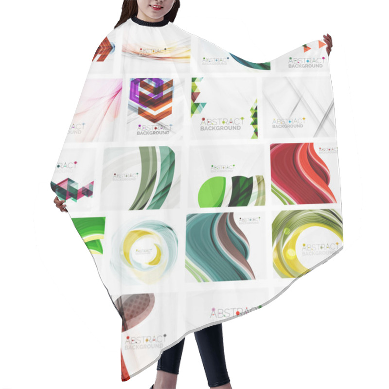 Personality  Various Set Of Geometric Abstract Backgrounds Hair Cutting Cape