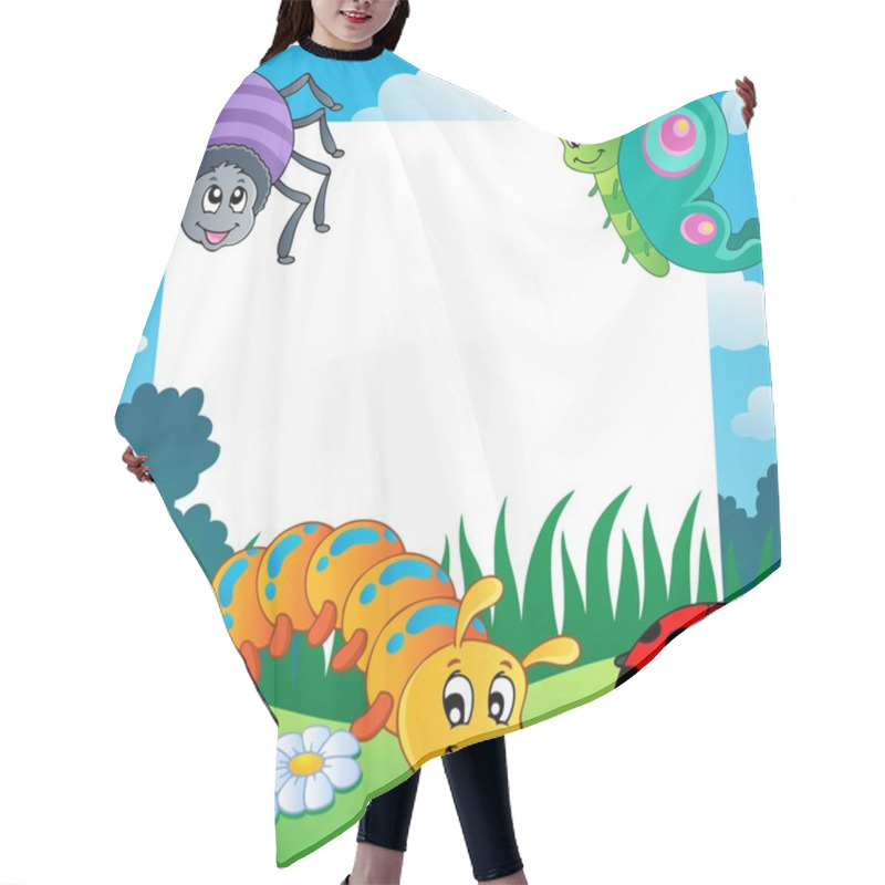 Personality  Frame With Bugs Theme 1 Hair Cutting Cape