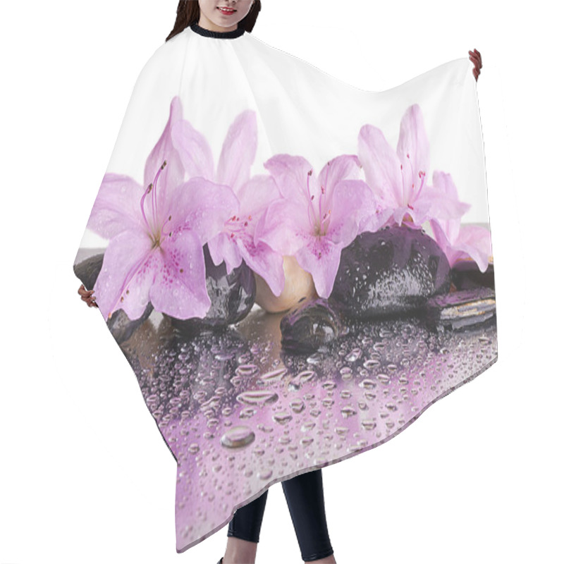 Personality  Flowers And Black Stones With Reflection  Hair Cutting Cape