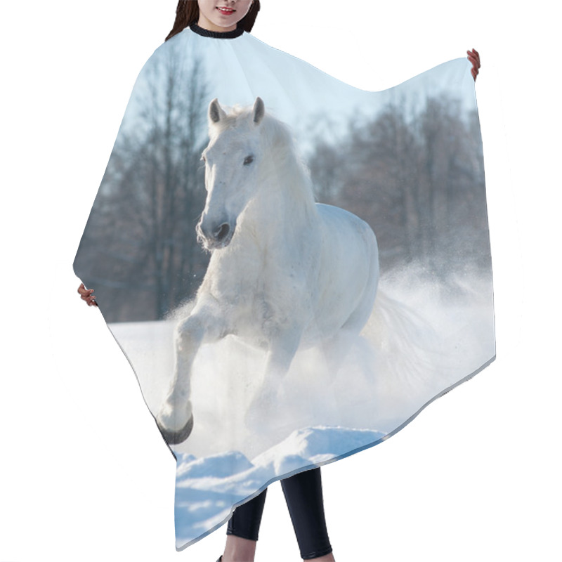 Personality  White Stallion Hair Cutting Cape