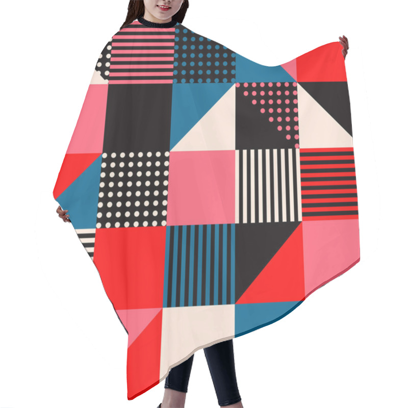 Personality  Scandinavian Squares Pattern Hair Cutting Cape