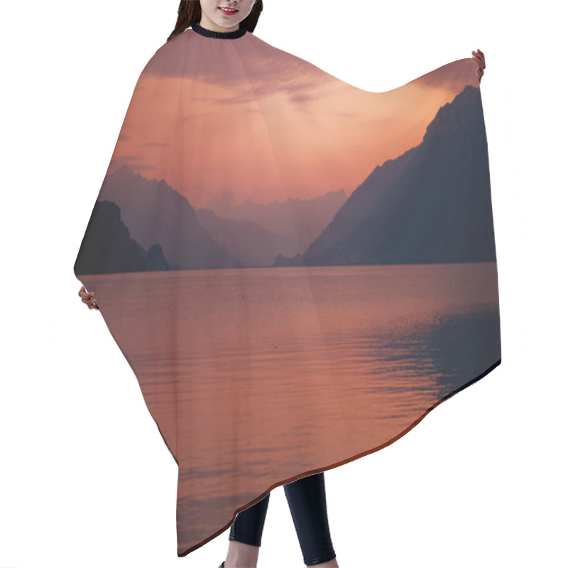 Personality  Swiss Lake Sunset Hair Cutting Cape