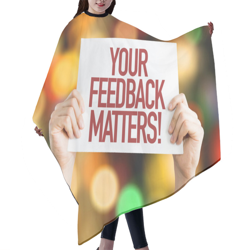 Personality  Your Feedback Matters Placard Hair Cutting Cape