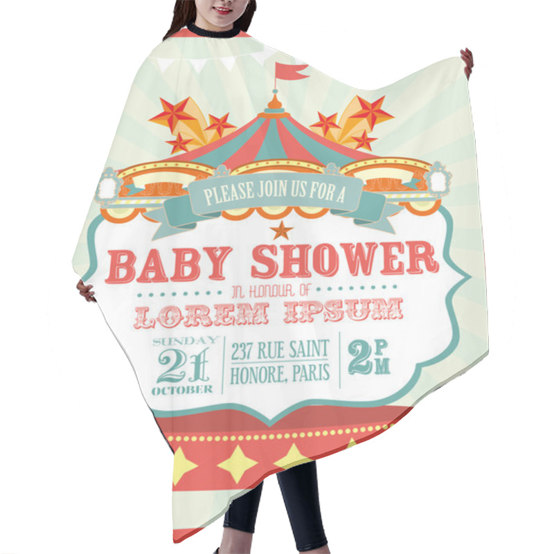 Personality  Carnival Baby Shower Invitation Card Hair Cutting Cape