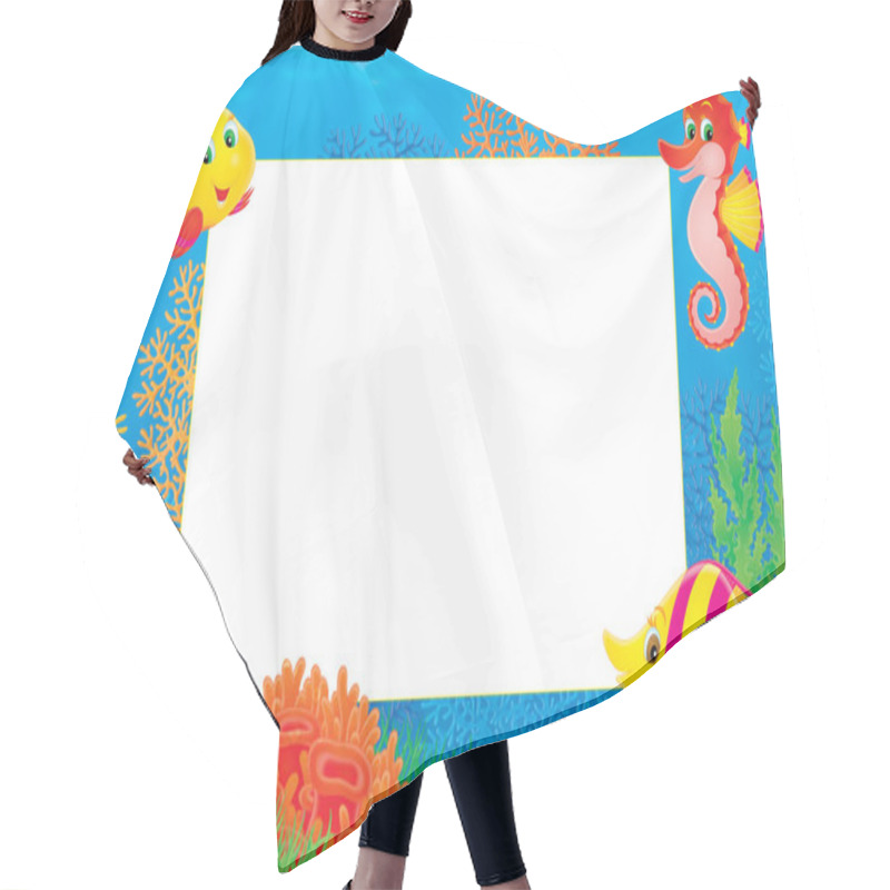 Personality  Underwater Stationery Border Of Tropical Fish Hair Cutting Cape