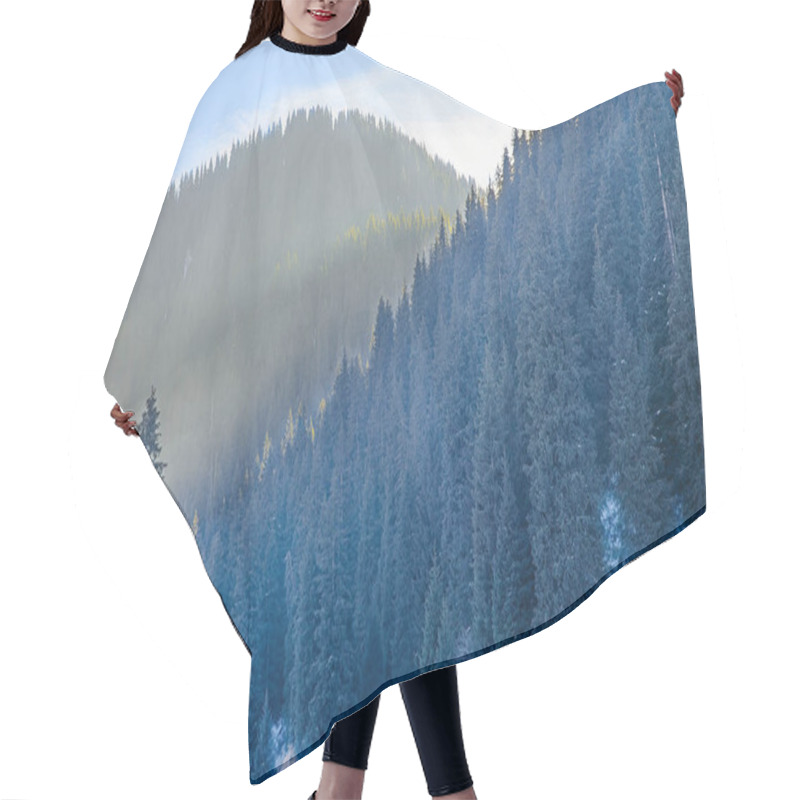 Personality  Winter Landscape With Snow-covered Fir Trees Hair Cutting Cape