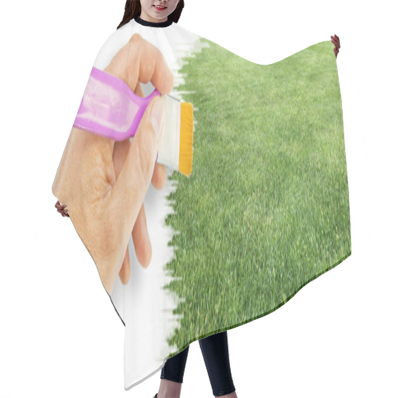 Personality  Detail Of A Beautiful Green Mowed Lawn - Image With Copy Space Hair Cutting Cape