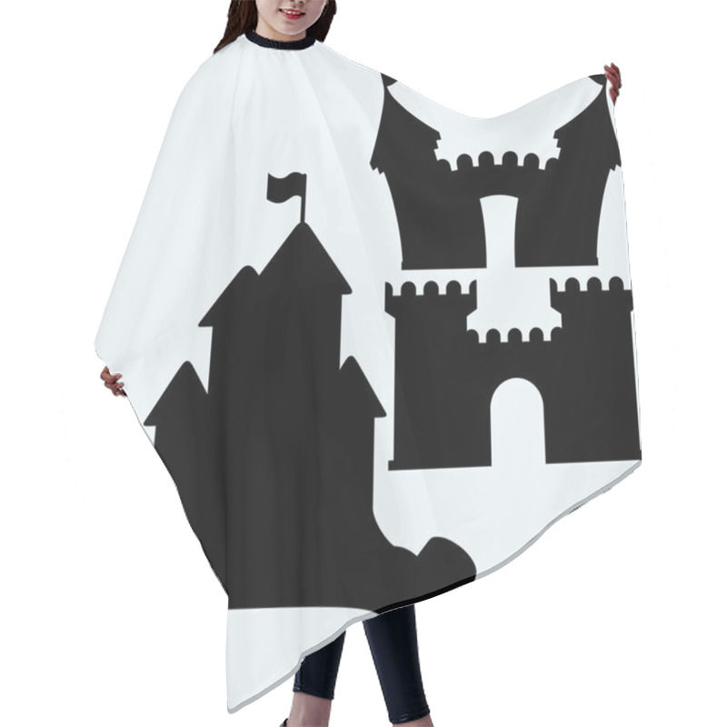 Personality  Sand Castle. Vector Hair Cutting Cape