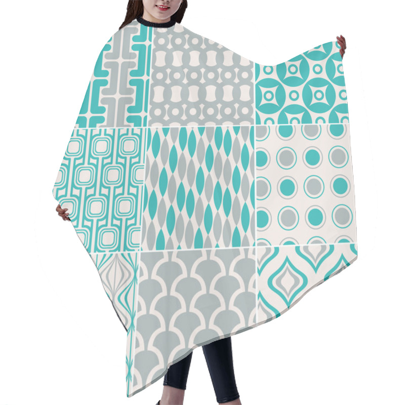 Personality  Seamless Retro Pattern Print Hair Cutting Cape