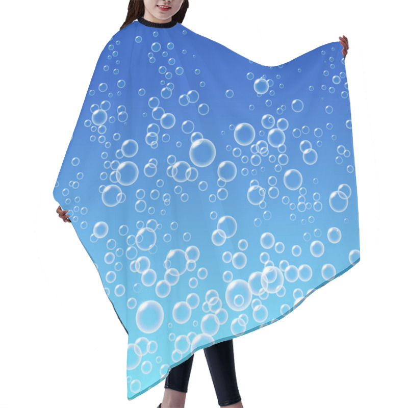 Personality  Water Bubbles Pattern On Blue Background.  Hair Cutting Cape