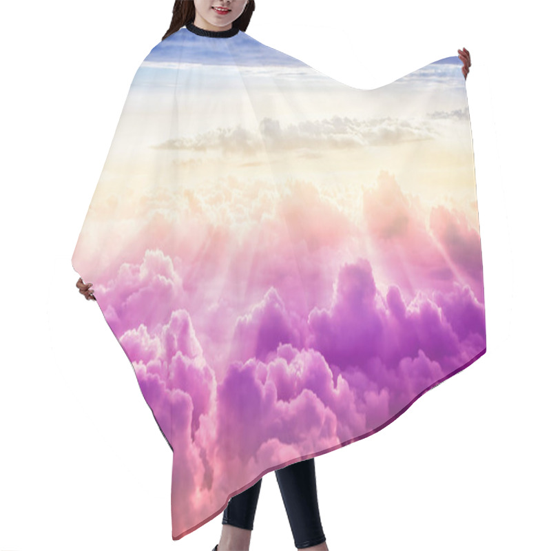 Personality  Creative Cloudy Sky Background With Sun, Fantasy Sky Hair Cutting Cape