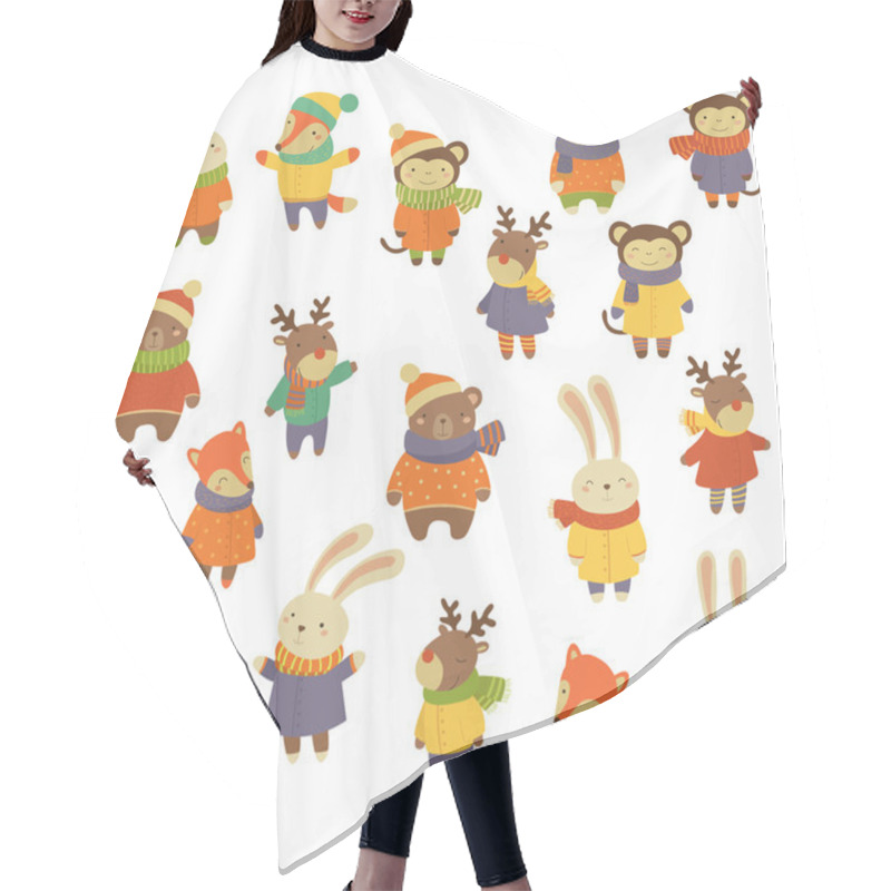 Personality  Animals Wearing Warm Clothes. Hair Cutting Cape