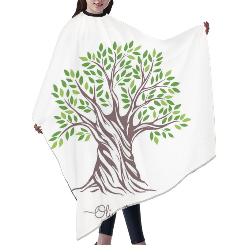 Personality  Hand-drawn Olive Sketch Hair Cutting Cape