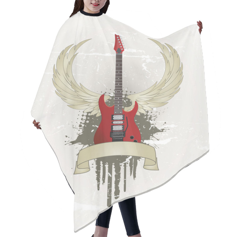 Personality  Guitar Wings Hair Cutting Cape