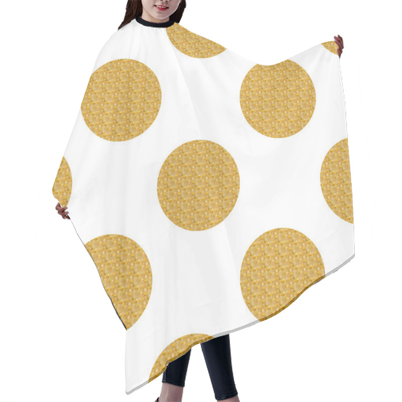 Personality  Golden Seamless Pattern With Circles Hair Cutting Cape