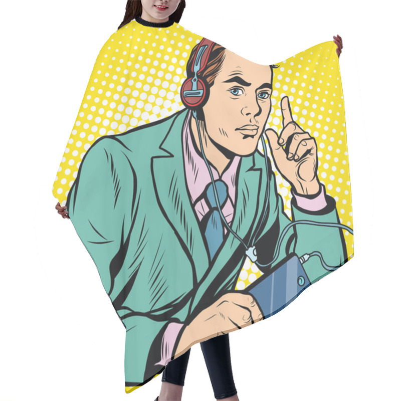 Personality  Retro Radio Operator Hair Cutting Cape