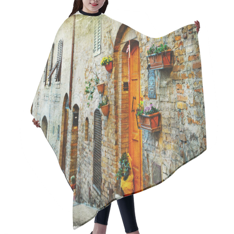 Personality  Charming Old Streets Of Medieval Towns Of Tuscany Hair Cutting Cape