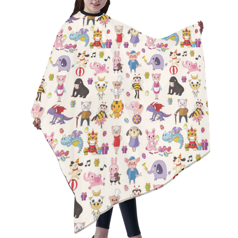 Personality  Seamless Animal Pattern Hair Cutting Cape