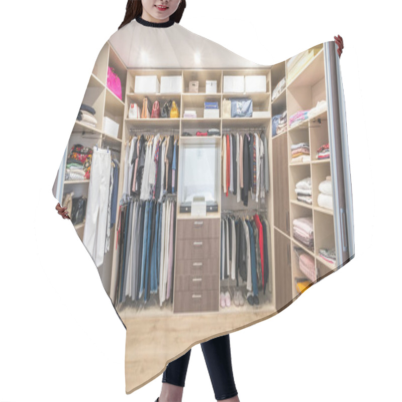 Personality  Big Wardrobe With Different Clothes For Dressing Room Hair Cutting Cape