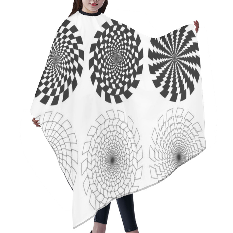 Personality  Optical Illusion - Chessboard Swirl, Hair Cutting Cape