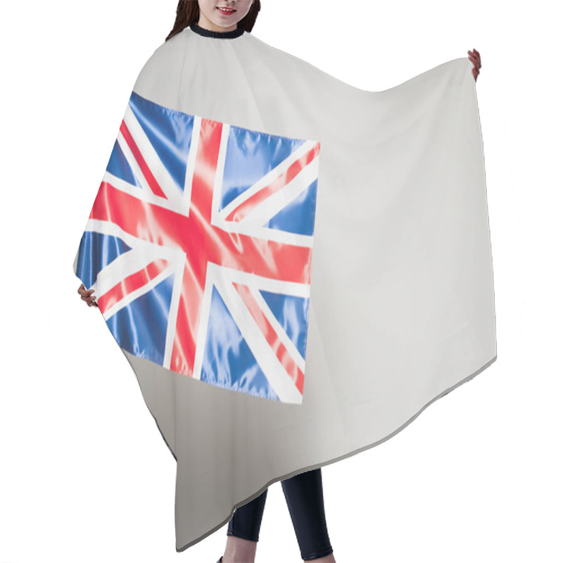 Personality  British Flag Of United Kingdom With Red Cross On Grey Hair Cutting Cape