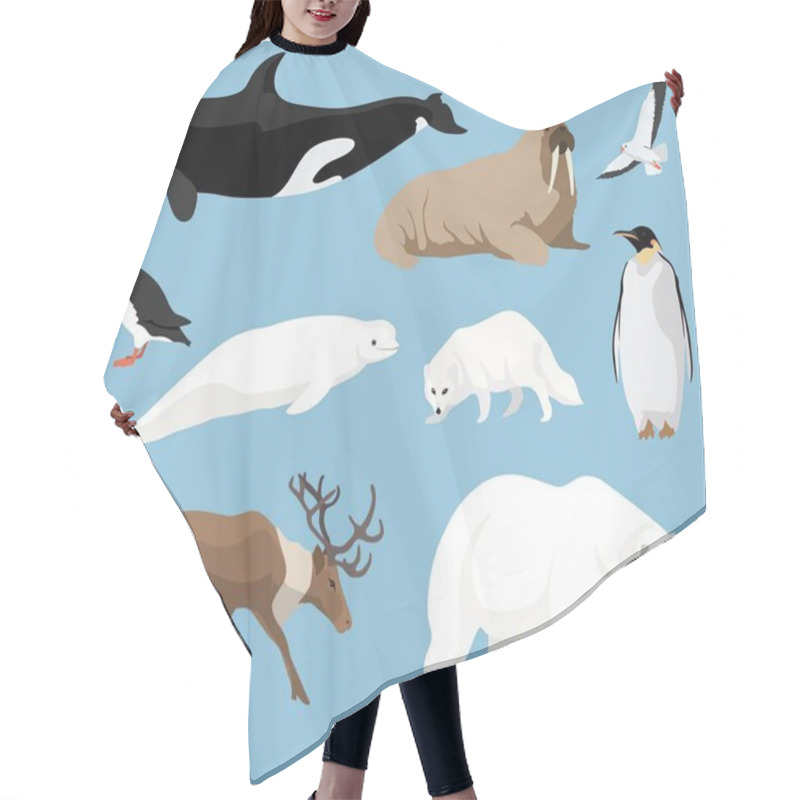 Personality  Set Of Arctic Animals Hair Cutting Cape