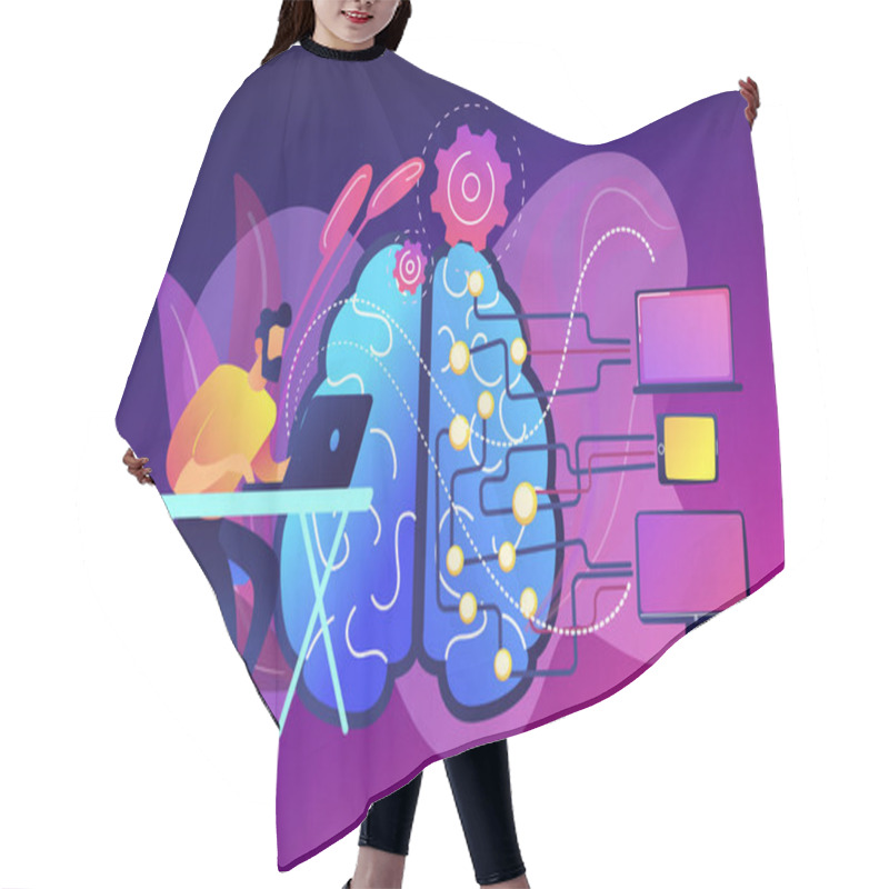 Personality  Artificial Intelligence Concept Vector Illustration. Hair Cutting Cape