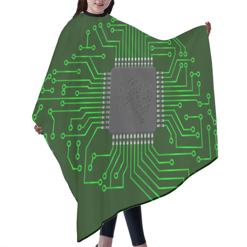 Personality  Microchip Brain Hair Cutting Cape