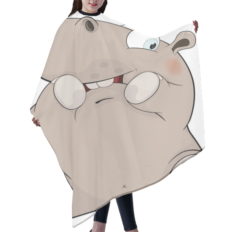 Personality  Little Hippopotamus. Cartoon Hair Cutting Cape